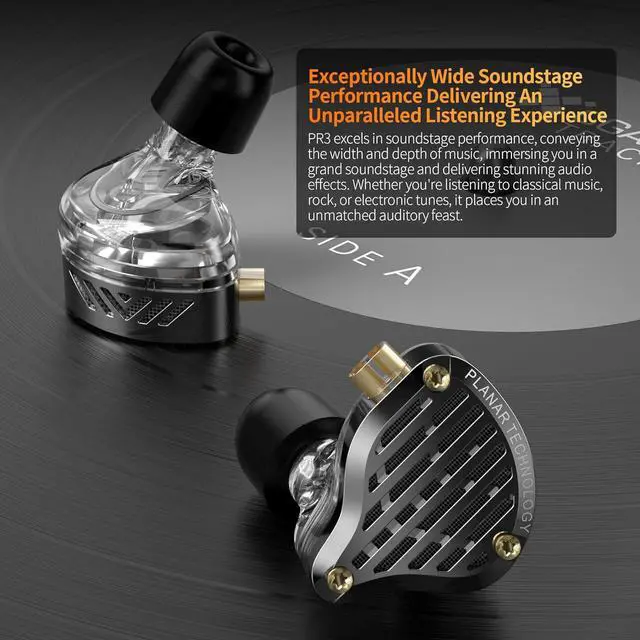 Alt view image 5 of 7 - KZ PR3 in Ear Monitors Headphones with 13.2mm Planar Magnetic Driver,HiFi Stereo Sound IEM Earphones with Memory Foam Tips Comfortable&Secure Fit Wired Earbuds for Singers Musicians DJ Stage Gaming