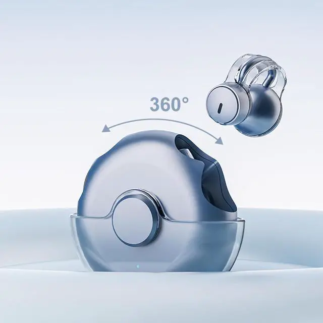 Alt view image 6 of 7 - Open Ear Headphones Wireless Bluetooth Clip on Wireless Earbuds Bluetooth Workout Headphones for Men, 56Hrs Charging case IPX5 Waterproof Wireless Earbuds Running for iPhone (Blue)