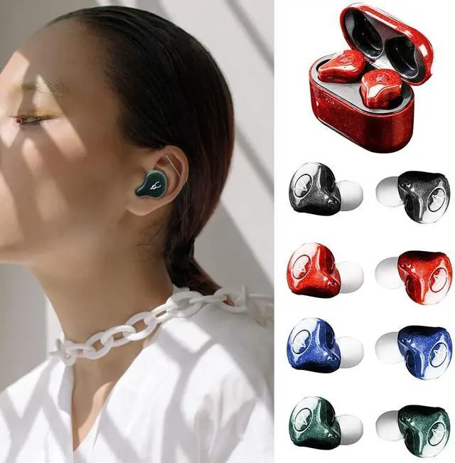 Alt view image 6 of 6 - Sabbat E12 Glaze Series 2025 New Ultra Noise Cancelling Wireless Earbuds Blutooth 5.2 HIFI Stereo In-Ear headphones with Built-in Mic and Wireless Charging Case suitable for IOS, Android(Aurora Green)