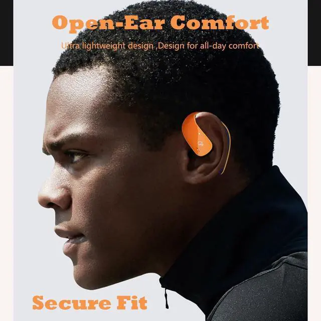 Alt view image 2 of 7 - Wireless Over Open Ear Headphones with Earhooks Bluetooth Bone Conduction Headphones Over The Ear Wireless Earbuds for Sport Bluetooth Bone Conduction Headset Earbuds Induction Earphones