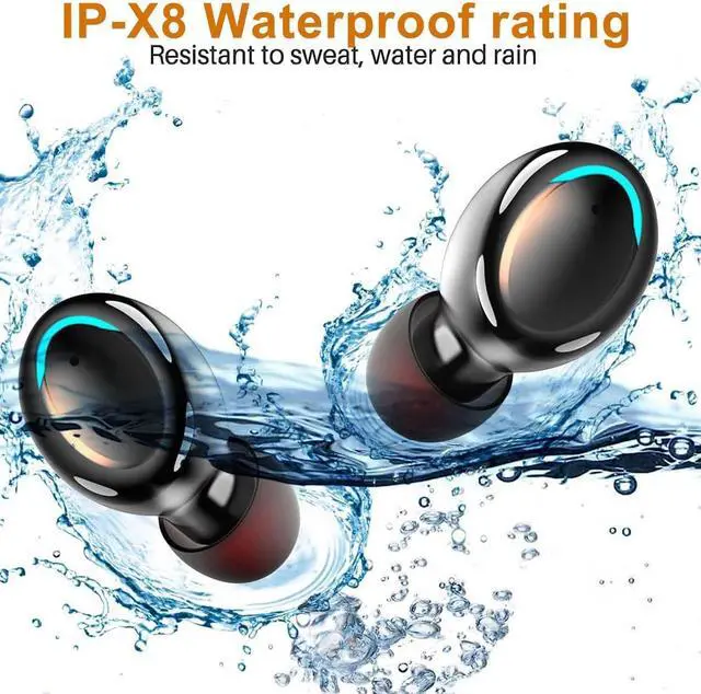 Alt view image 3 of 7 - Wireless Earbuds Bluetooth 5.1 Headphones 36H Playtime Deep Bass Stereo Sound in-Ear Built-in Mic Headset Headphones with Charging Case for Travel Running