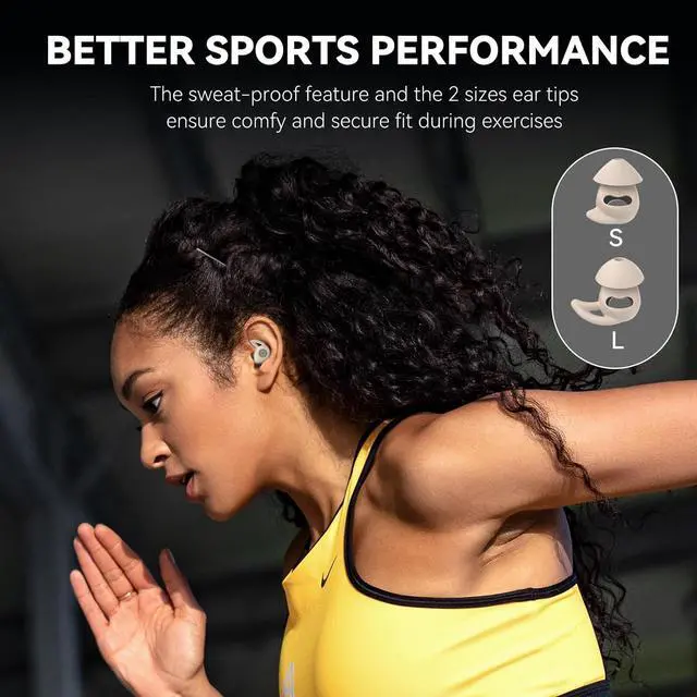 Alt view image 6 of 6 - Sleepals Micro Sleep Earbuds for Side Sleepers, Sleep Headphones with Noise Reduction, Soft and Snug Fit Overnight, Slim and Light, 28hr Play with Travel Charging Case (Off-White)