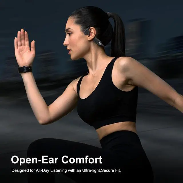 Alt view image 7 of 7 - Open-Ear Bone Conduction Headphones - Bluetooth 5.3 Wireless Headphones with Mic, IPX8 Waterproof, 12H Playtime, Lightweight Sport Headset for Running/Cycling