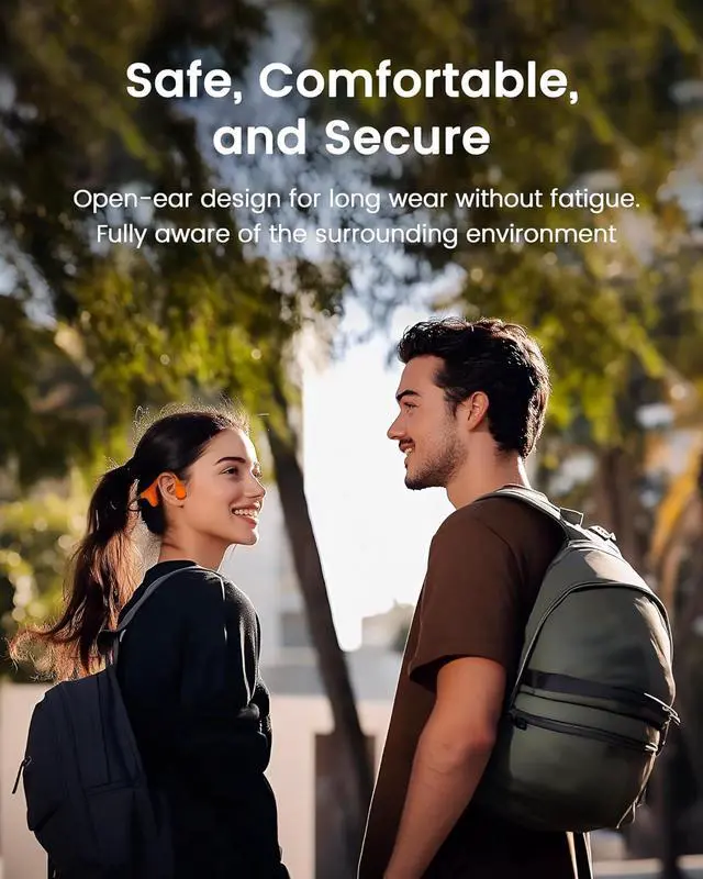 Alt view image 2 of 6 - Aerra Bone Conduction Sport Headphones, IP67 Waterproof Workout Earphones, Open-Ear, Wireless Bluetooth with Mic, Secure and Comfortable for Running and Cycling, Black