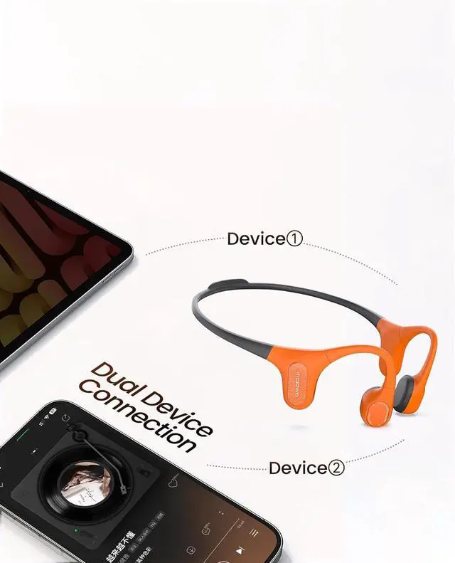 Alt view image 6 of 6 - Aerra Bone Conduction Sport Headphones, IP67 Waterproof Workout Earphones, Open-Ear, Wireless Bluetooth with Mic, Secure and Comfortable for Running and Cycling, Black