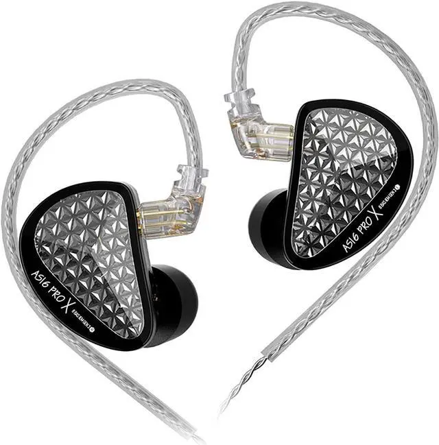 Main image of KZ AS16 PRO X in Ear Monitor Headphones HiFi Gaming Earbuds 16BA Balanced Armature Drivers IEM Earphones for Musicians Singers Audiophile Dj Drummers