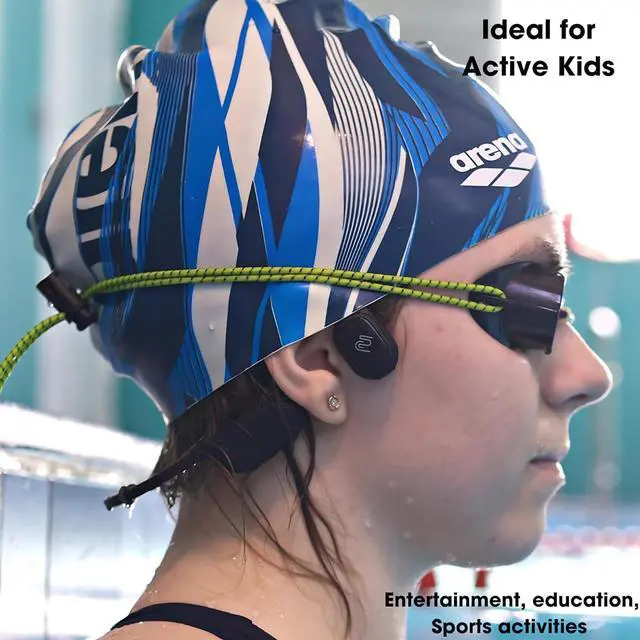 Alt view image 6 of 6 - FlowMotion Versa Kids Open-Ear Black Headphones for Kids, Bone Conduction Headphones, Internal Storage 32G MP3 Player, Wireless, Bluetooth, Waterproof