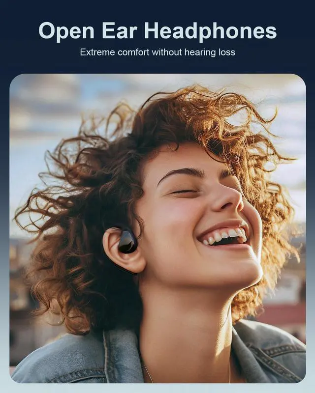 Alt view image 3 of 7 - Open Ear Headphones Wireless Bluetooth 5.3, Open Ear Earbuds with Dual 16.2mm Dynamic Drivers 60 Hours Playtime Waterproof Sport Earbuds Compatible with iPhone Android TV