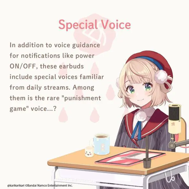 Alt view image 3 of 7 - AVIOT VTuber Ui Shigure Wireless Earbuds TE-D01v-SGR, Officially Licensed (Exclusive Edition) Special Package, Design, Japanese Special Voice, Noise Canceling Earbuds