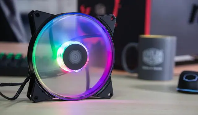 Alt view image 7 of 13 - MasterFan MF140R ARGB (PWM) Addressable RGB with Hybrid-Design Fan Blade, Speed Profiles, Jam Protection, and Customizable Color Options by Cooler Master