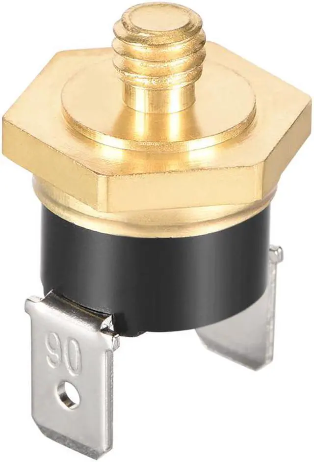 Main image of KSD301 Thermostat, Temperature Control Switch 90°C Copper M6 Normally Closed N.C 10A