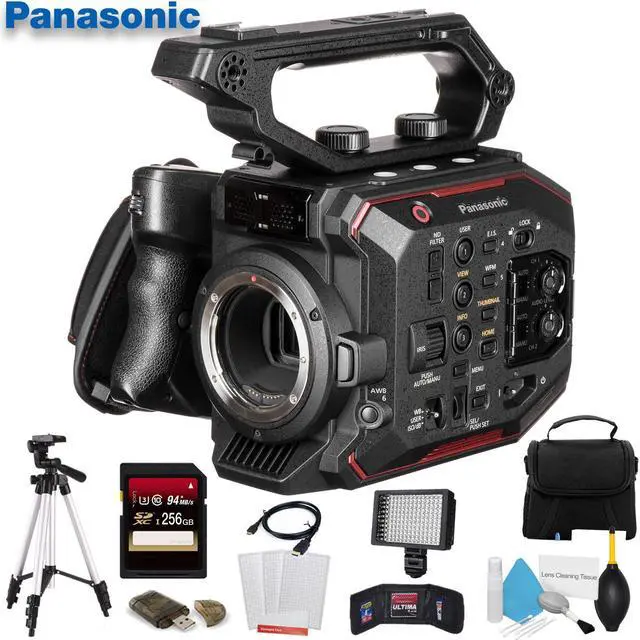 Main image of Panasonic AU-EVA1 Compact 5.7K Super 35mm Cinema Camera W/ 256GB Memory Card, Bag, Tripod, Led Light and More