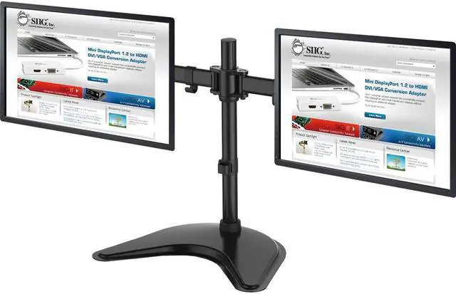 Alt view image 5 of 16 - SIIG Articulated Freestanding Dual Monitor Desk Stand - 13"-27"