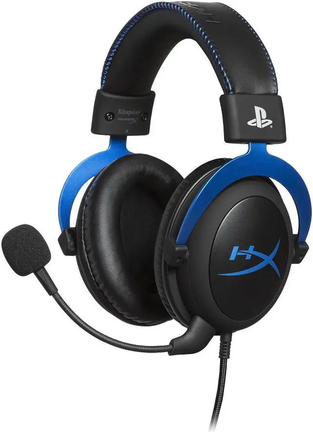 Alt view image 10 of 20 - HyperX Cloud Headset - Stereo - Blue - Mini-phone - Wired - 41 Ohm - 15 Hz - 25 kHz - Over-the-head - Binaural - Circumaural - 4.27 ft Cable - Electret, Condenser, Noise Cancelling Microphone