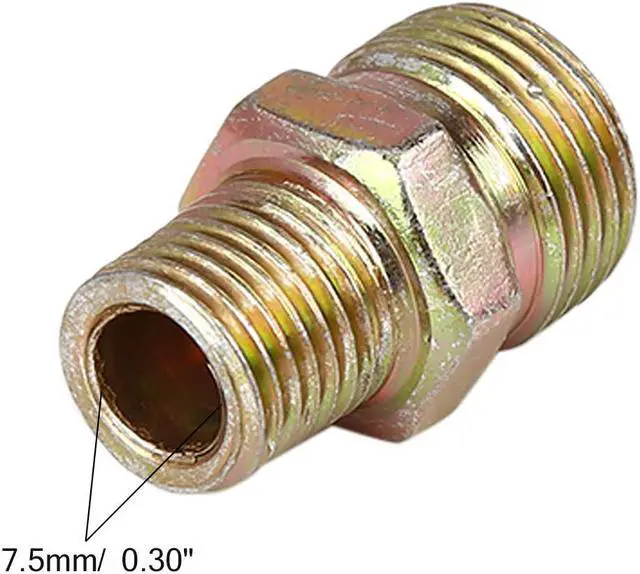Alt view image 3 of 5 - 2pcs 1/4" NPT Pipe to M18x1.5mm Male Straight Air Hose Fitting Connector Adapter
