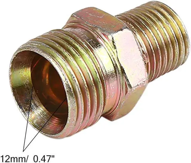 Alt view image 4 of 5 - 2pcs 1/4" NPT Pipe to M18x1.5mm Male Straight Air Hose Fitting Connector Adapter