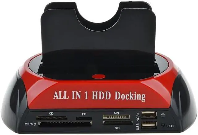 Alt view image 2 of 6 - All in One HDD Docking Station with Multi Card Reader Slot for HDD Enclosure 2.5/3.5 inch SATA/IDE Hard Drive Docking Station