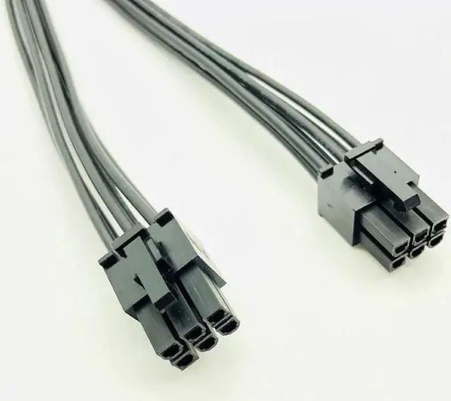 Alt view image 3 of 6 - PCIE 6pin to Dual 6pin Power Cable Sleeved Cable PC PCI Express Video Card Graphics Card Power Supply Cable 18AWG 20CM Black