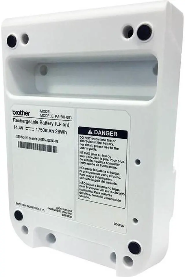 Alt view image 12 of 19 - Brother International - PABU001 - Brother QL-810/820 Rechargeable Battery - For Label Printer - Battery Rechargeable -