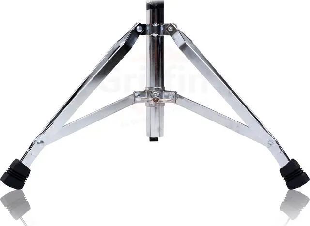 Alt view image 5 of 7 - 3 PACK GRIFFIN Drum Hardware Set - Kick Drum Pedal, Drummers Throne Seat & Straight Cymbal Stand | Deluxe Chrome Slip-Proof Gear Holder Percussion Set for Mounting Crash, Ride & Splash Cymbals