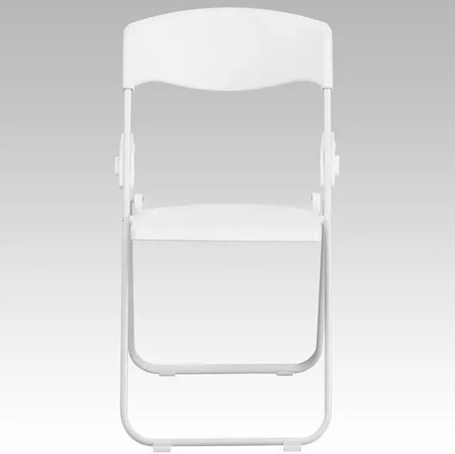 Alt view image 12 of 20 - 2 Pk. HERCULES Series 880 lb. Capacity Heavy Duty White Plastic Folding Chair with Built-in Ganging Brackets