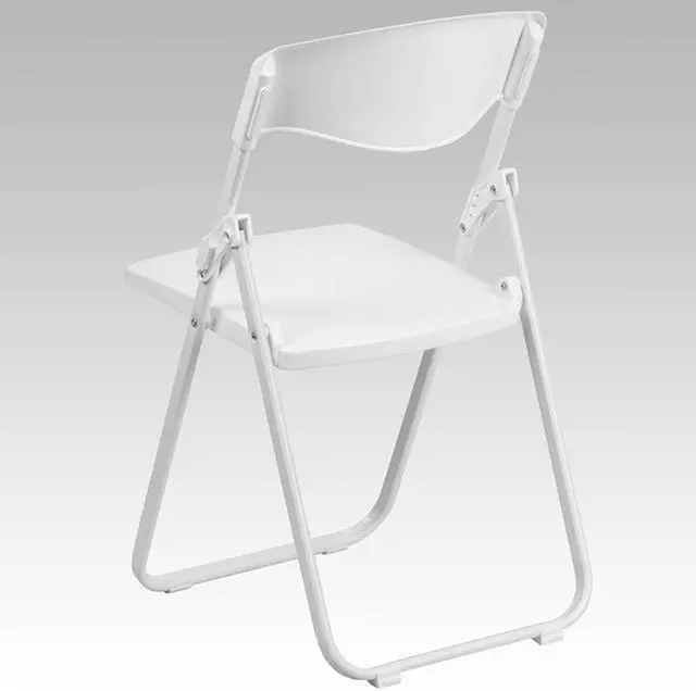 Alt view image 11 of 20 - 2 Pk. HERCULES Series 880 lb. Capacity Heavy Duty White Plastic Folding Chair with Built-in Ganging Brackets