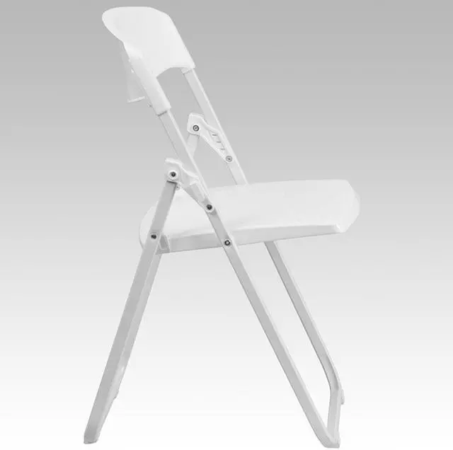 Alt view image 10 of 20 - 2 Pk. HERCULES Series 880 lb. Capacity Heavy Duty White Plastic Folding Chair with Built-in Ganging Brackets