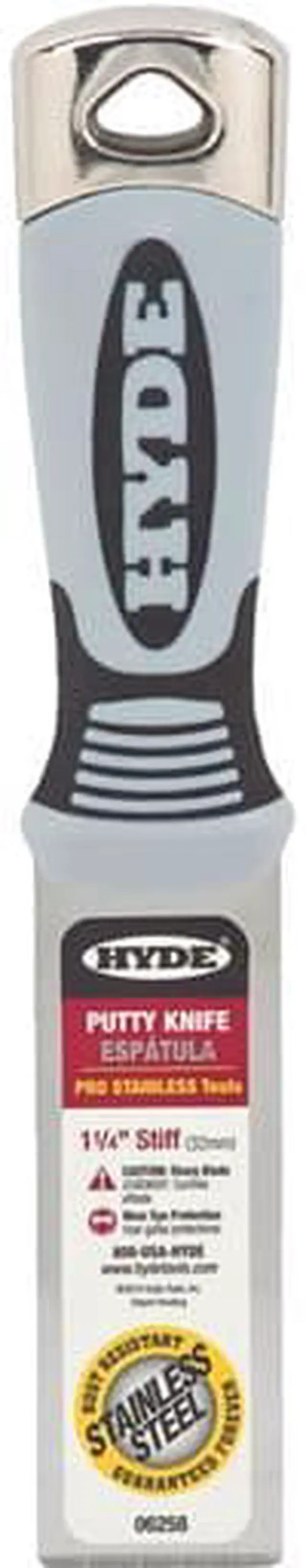 Main image of HYDE 06258 Putty Knife,Stiff,1-1/4",SS