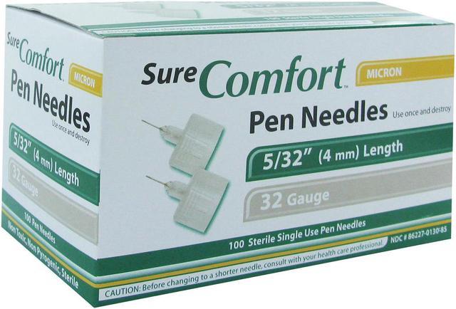 SureComfort 4MM Pen Needles 32G 5/32in 100 per Box
