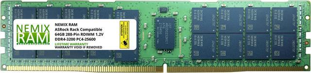 64GB DDR4-3200 PC4-25600 ECC Registered Memory for ASRock Rack ROMED8-2T  AMD EPYC Board by NEMIX RAM