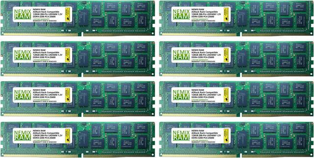 1TB Kit (8 x 128GB) DDR4-3200 PC4-25600 ECC Load Reduced Memory for ASRock  Rack ROMED8-2T AMD EPYC Board by NEMIX RAM