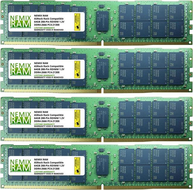 256GB Kit (4 x 64GB) DDR4-2933 PC4-23400 ECC Registered Memory for