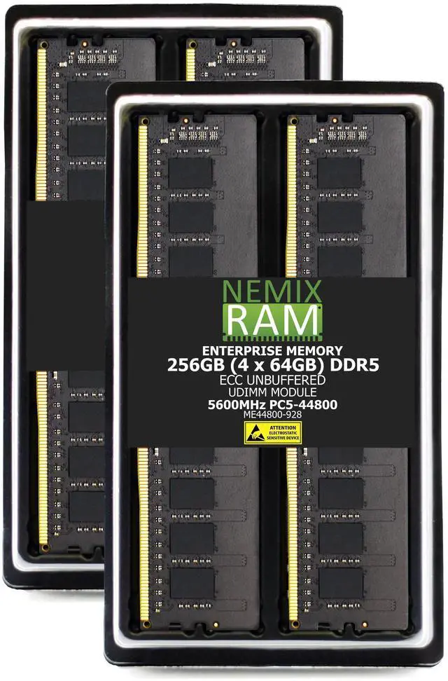 NEMIX RAM 256GB (4X64GB) DDR5 5600MHz PC5-44800 2Rx8 1.1V CL46 288