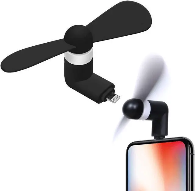 Main image of Cellet Mini Cooling Fan Powered by Apple Phone Lighting Charging Port Compatible to iPhones 14 Pro Max Plus 13 12 11 XS XR X 8 7 6 5 iPod mini SE