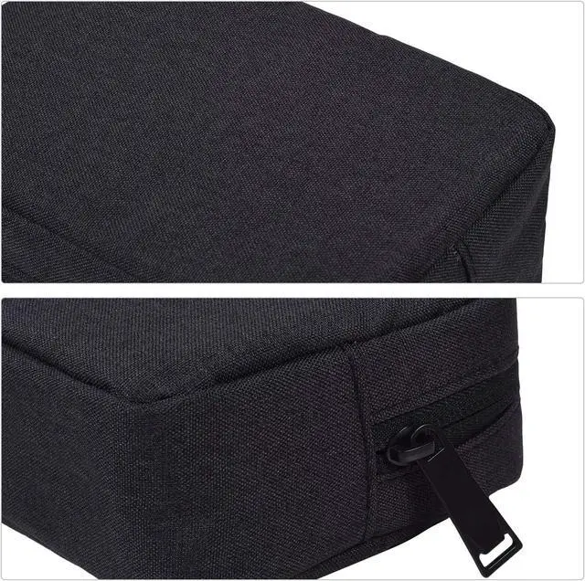 Alt view image 5 of 7 - Canvas Waterproof Universal Electronic Accessories Organizer for Power Bank,Charging Cords,Chargers,Mouse,USB Cable,Earphones and More Out-going, Business Travel Gadget Bag,Black(Small+Big)
