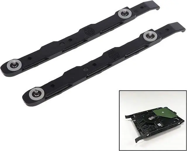 Alt view image 6 of 6 - 8 Pack Chassis Hard Drive Mounting Plastic Rails Chassis Hard Drive Rails Black