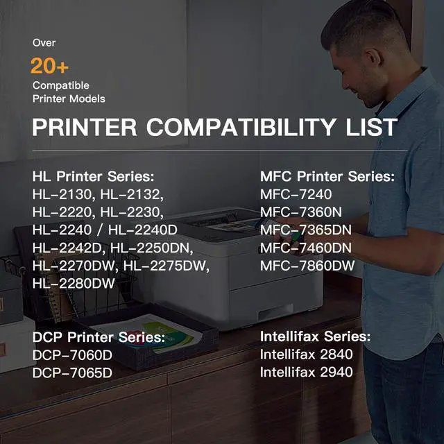 Alt view image 6 of 6 - E-Z Ink (TM) Compatible Toner Cartridge and Drum Unit Replacement for Brother TN450 TN420 DR420 to use with HL-2270DW HL-2280DW HL-2230 HL-2240 MFC-7360N MFC-7860DW 2840 2940 (2 Toner 1 Drum) 3 Pack