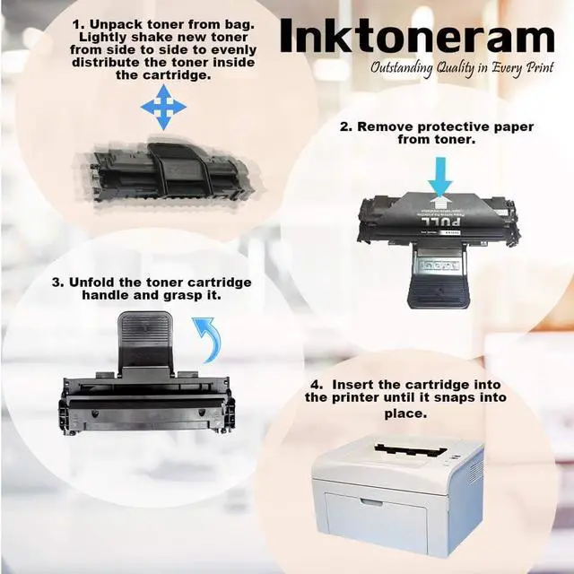 Alt view image 6 of 7 - Inktoneram Compatible Toner Cartridges Replacement for Dell 1110 1100 310-6640 310-7660 (Black, 2-Pack)