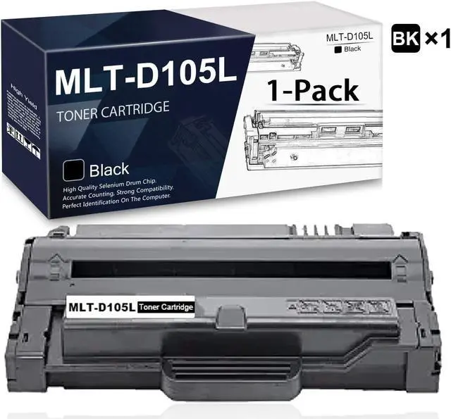 Main image of MLT-D105L (1-Pack Black) Toner Cartridge Compatible Replacement for Samsung ML-2525W ML-2545 ML-2540 ML-2580N SCX-4623 SCX-4623F SF-650 SF-650P ML-1910 ML-1915 Series Printers,Sold by JanToner.