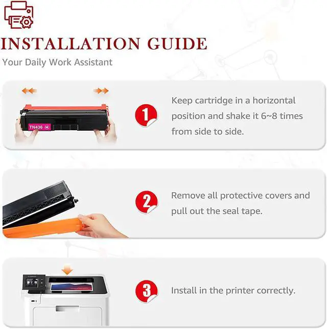 Alt view image 5 of 6 - Toner Kingdom Compatible Toner Cartridge Replacement for Brother TN 436 TN436 High Yield TN433 TN 433 TN431 for Brother HL-L8360CDW HL-L8260CDW MFC-L8900CDW HL-L8360CDWT MFC-L8610CDW Printer (4 Packs)