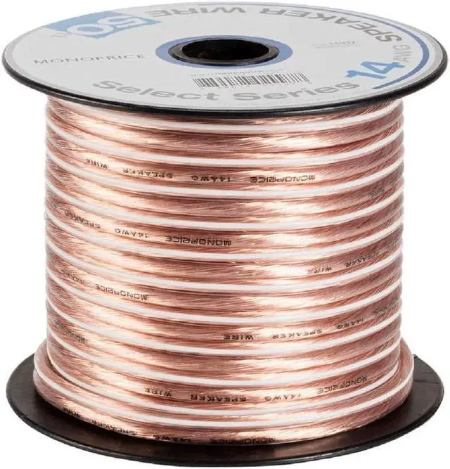 Alt view image 10 of 12 - Monoprice Select Series 14 Gauge AWG Speaker Wire / Cable - 50ft Jacketed In Durable Plastic With A Color Coded Conductor For Home Theater, Car Audio And More