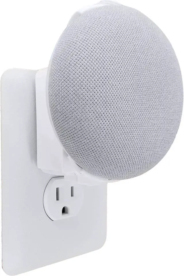 Main image of The Nest Mini Easy Genie Mount 2nd Gen 2019: The Simplest and Cleanest Outlet Wall Mount Hanger Stand for New Google Nest Mini - No Cord Wrapping Required - Designed in USA (White)
