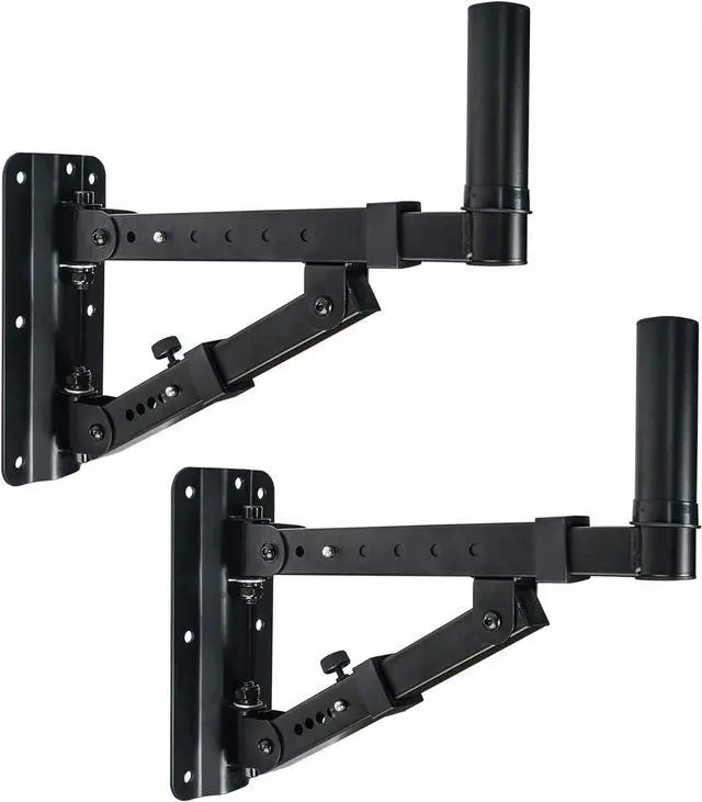 Main image of Sound Town 2-Pack Adjustable Wall Mount Speaker Brackets with 180-degree Swivel (STWSD-048B)