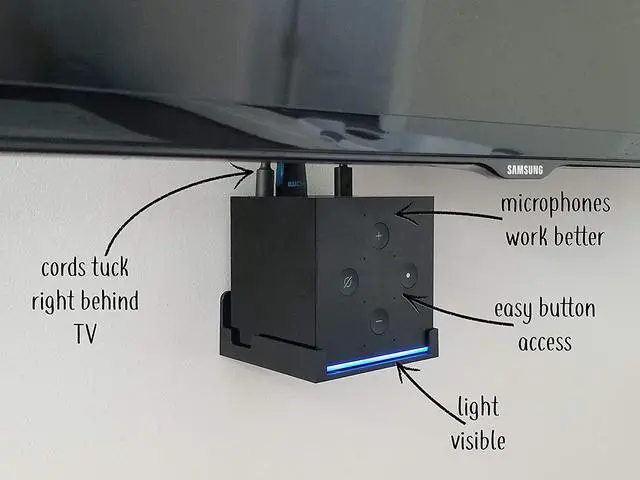 Alt view image 2 of 7 - Dot Genie Easy Hanging Fire TV Cube Wall Mount (Fits 1st & 2nd Gen and New 3rd Gen Fire TV Cube) | Updated for More Support | Totally Hides Cords | Improves Visibility | Quick Install