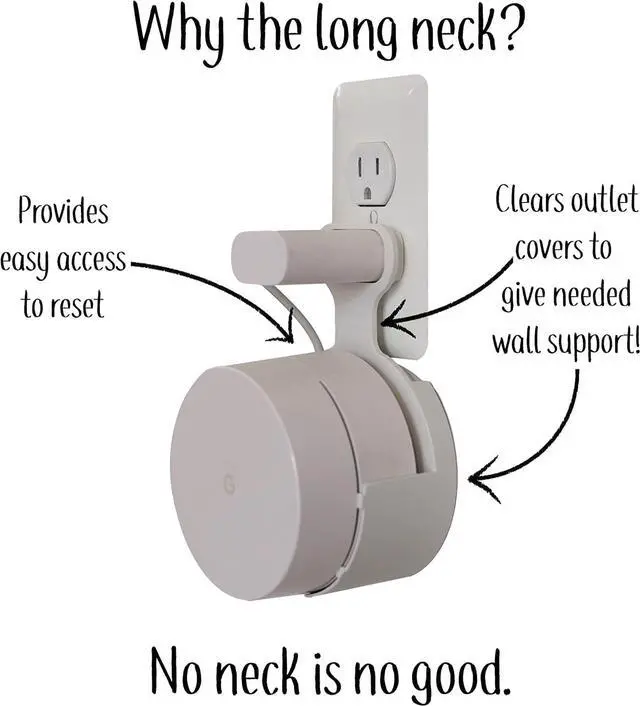 Alt view image 5 of 7 - Dot Genie Google WiFi [Old Rectangular Plug  NOT Current Round Plug] Outlet Holder Mount Stand: No Messy Screws! (3-Pack)