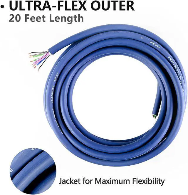 Alt view image 5 of 6 - TOPSTRONGGEAR 20 Feet 9-Conductor Speaker Cable, 18AWG 100% OFC, 4-Channel Speaker Wire and Remote Wire (18 Gauge)