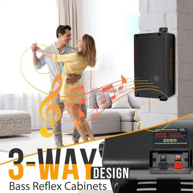 Alt view image 4 of 7 - Pyramid 2060 300-Watt 3-Way Mini Box Speaker System