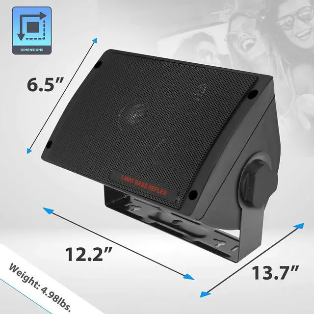 Alt view image 6 of 7 - Pyramid 2060 300-Watt 3-Way Mini Box Speaker System