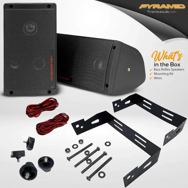 Alt view image 7 of 7 - Pyramid 2060 300-Watt 3-Way Mini Box Speaker System