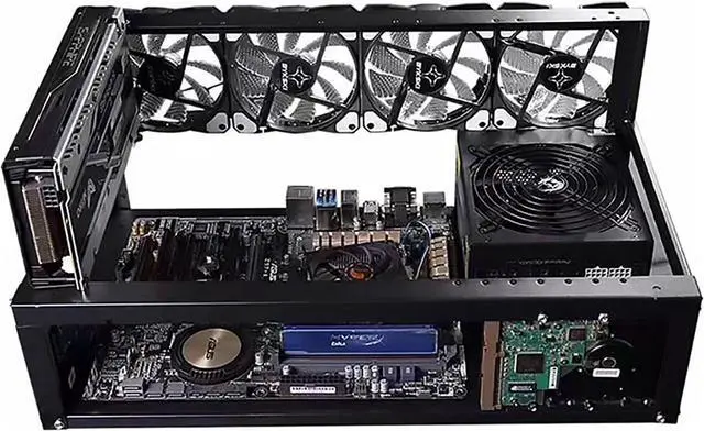 Alt view image 6 of 7 - Open Air Mining Machine Case, 6 GPU 8 GPU Mining Frame Rig Case, Support for ETH/PSU/ATX Accessories Rig Case